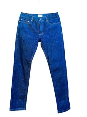 Vanishing Elephant Mens Slim Straight Dark Wash Jeans Premium Denim, Size 31